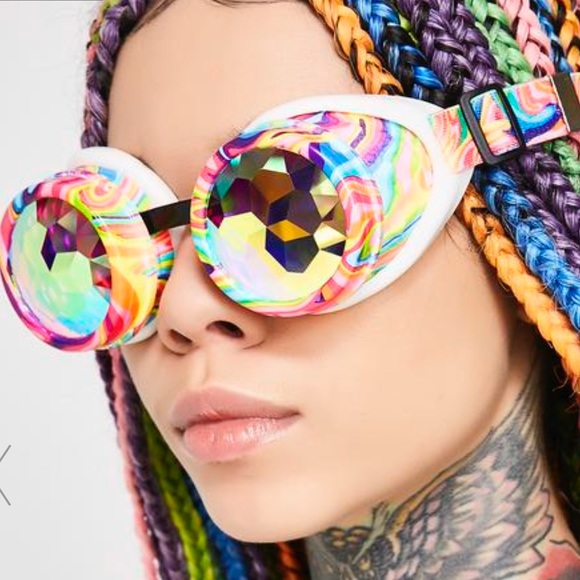 KANDI SWIRL KALEIDOSCOPE GOGGLES (NEW) - Picture 4 of 6